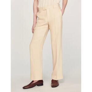 Sandro Paris Linen Viscose Suit Trousers Beige Women’s Size FR 38 / US 6